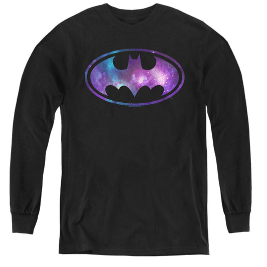 Batman Galaxy Signal Long Sleeve Kids Youth T Shirt Black