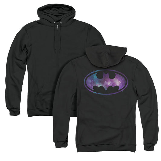 Batman Galaxy Signal Back Print Zipper Mens Hoodie Black