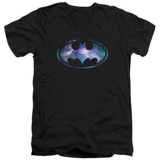 Batman Galaxy 2 Signal Mens Slim Fit V Neck T Shirt Black