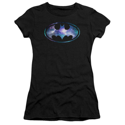 Batman Galaxy 2 Signal Junior Sheer Cap Sleeve Womens T Shirt Black