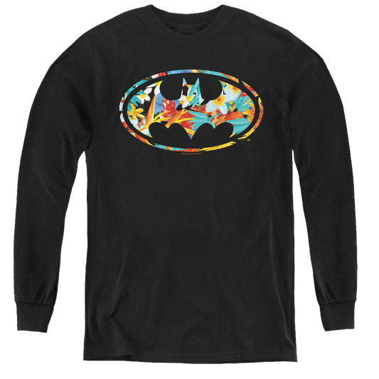Batman Hawaiian Bat - Youth Long Sleeve T-Shirt
