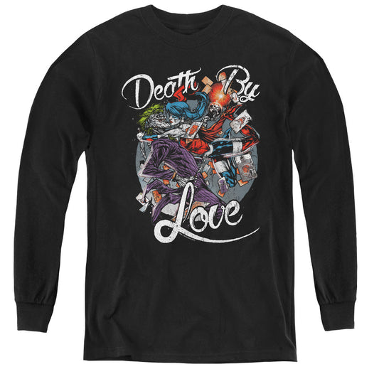 Batman Death By Love Long Sleeve Kids Youth T Shirt Black