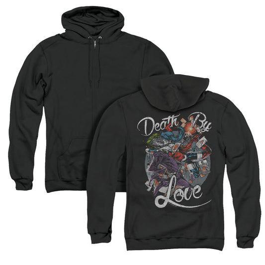 Batman Death By Love Back Print Zipper Mens Hoodie Black