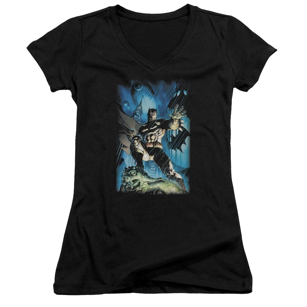 Batman Stormy Dark Knight - Juniors V-Neck T-Shirt