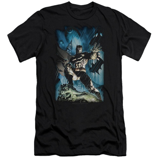 Batman Stormy Dark Knight - Men's Premium Slim Fit T-Shirt