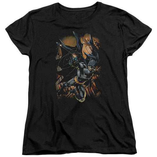 Batman Grapple Fire Womens T Shirt Black