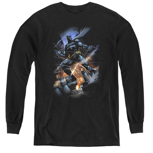 Batman Gotham Knight Long Sleeve Kids Youth T Shirt Black