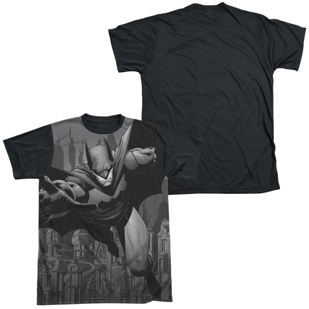 Batman Grey Race - Men's Black Back T-Shirt