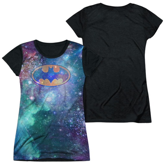 Batman Galaxy Symbol - Juniors Black Back T-Shirt