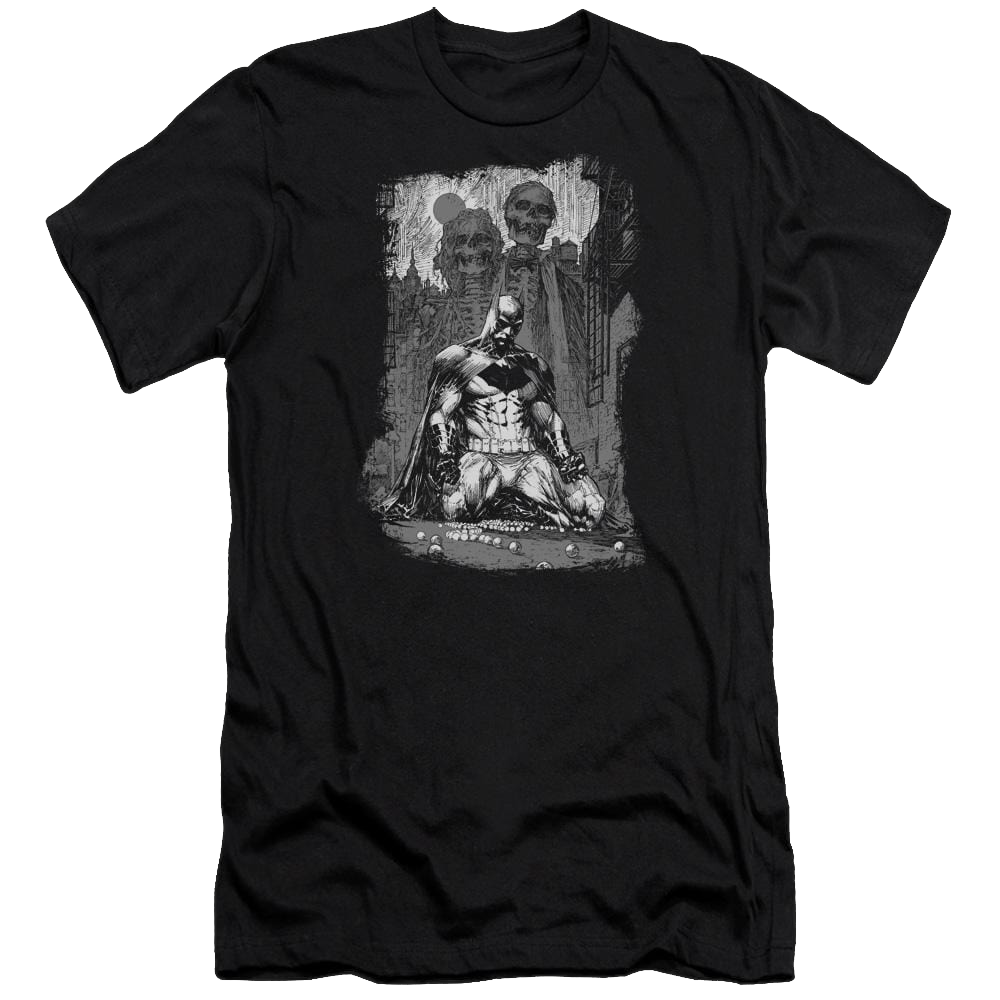 Batman Sketchy Shadows - Men's Premium Slim Fit T-Shirt