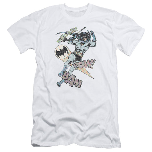 Batman Halftone Swing Slim Fit Mens T Shirt White