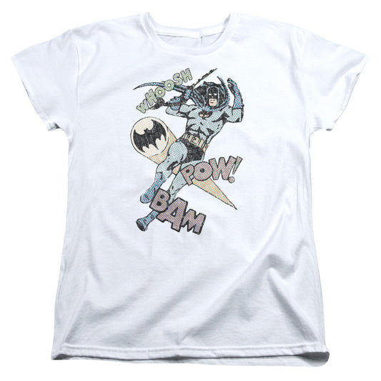 Batman Halftone Swing Womens T Shirt White