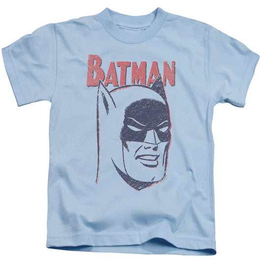 Batman Crayon Man Juvenile Kids Youth T Shirt Light Blue
