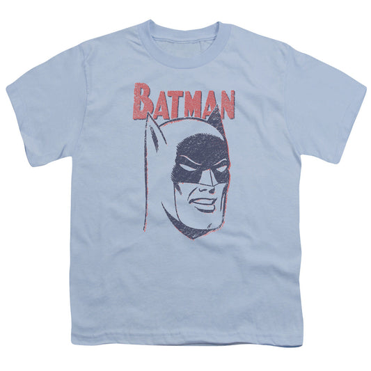 Batman Crayon Man Kids Youth T Shirt Light Blue
