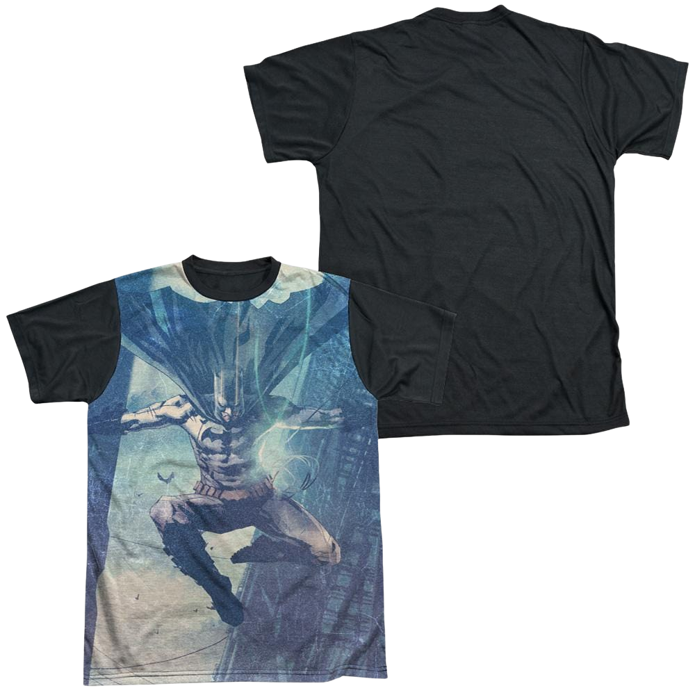 Batman Skyscrapers - Men's Black Back T-Shirt
