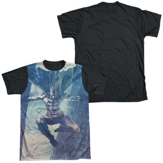 Batman Skyscrapers - Men's Black Back T-Shirt
