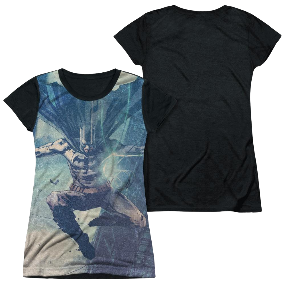 Batman Skyscrapers - Juniors Black Back T-Shirt