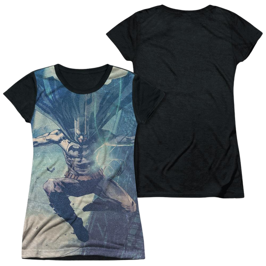 Batman Skyscrapers - Juniors Black Back T-Shirt