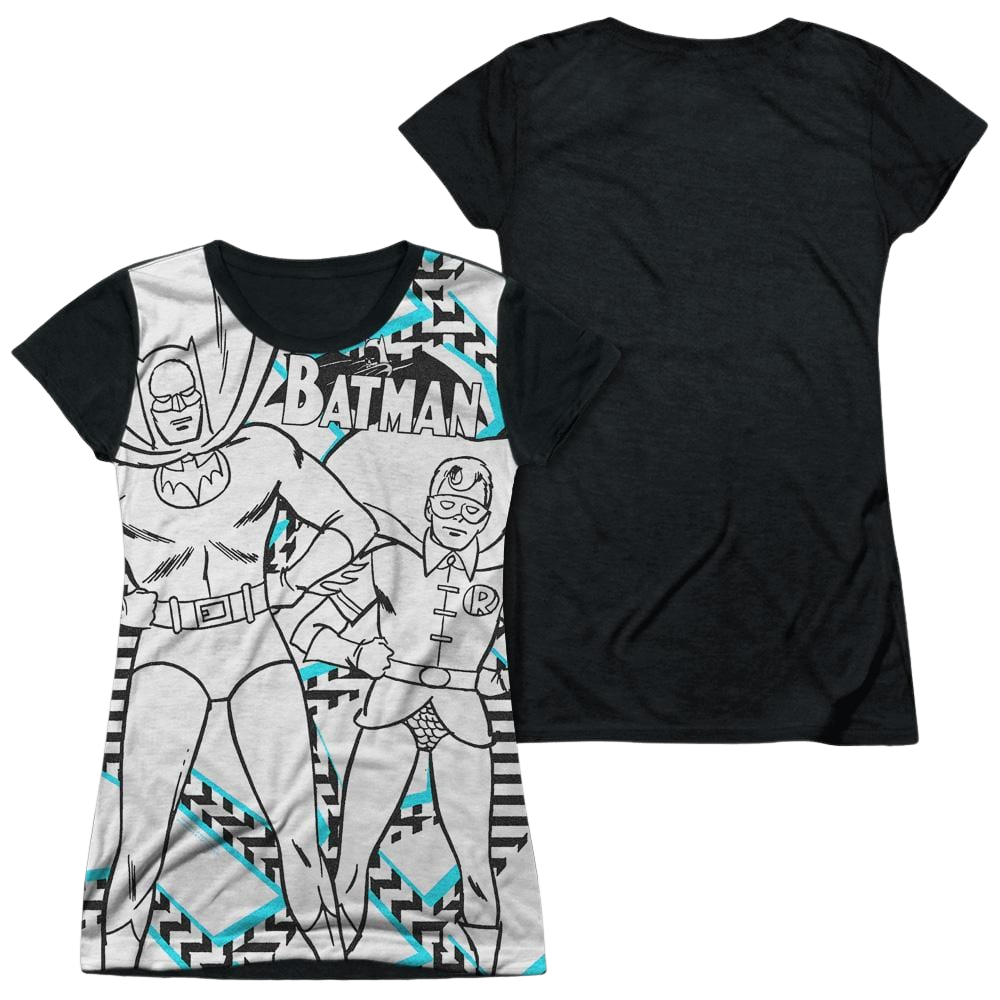 Batman Gaudy Bat - Juniors Black Back T-Shirt