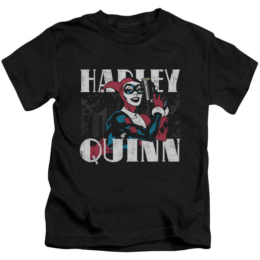 Batman Harley Bold Juvenile Kids Youth T Shirt Black