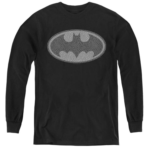 Batman Elephant Signal Long Sleeve Kids Youth T Shirt Black