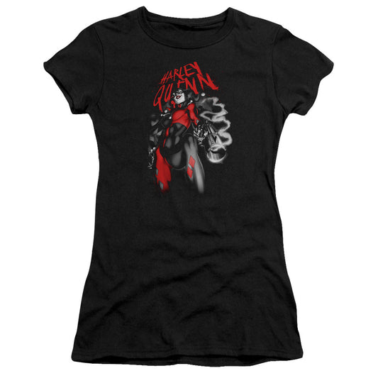 Batman Down The Barrel Junior Sheer Cap Sleeve Womens T Shirt Black