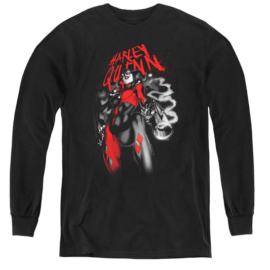 Batman Down The Barrel Long Sleeve Kids Youth T Shirt Black