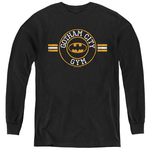 Batman Gotham City Gym Long Sleeve Kids Youth T Shirt Black