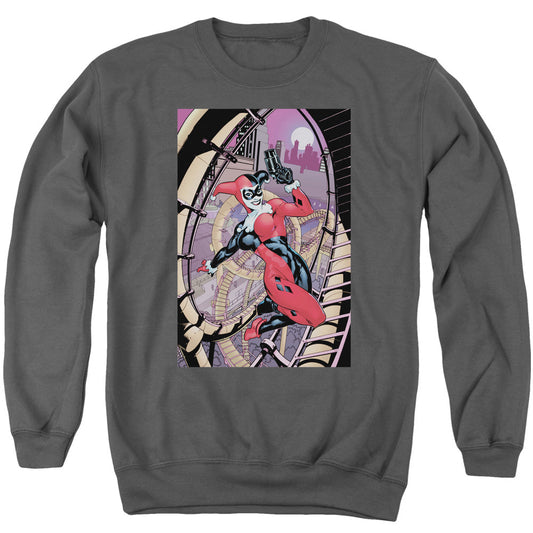 Batman Harley First Mens Crewneck Sweatshirt Charcoal