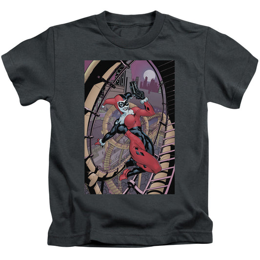 Batman Harley First Juvenile Kids Youth T Shirt Charcoal