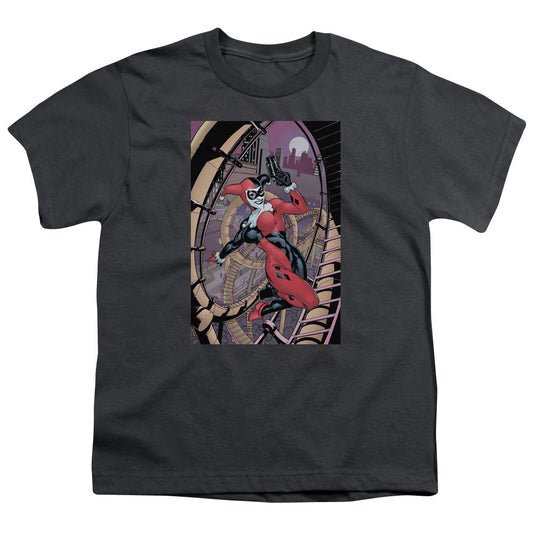 Batman Harley First Kids Youth T Shirt Charcoal