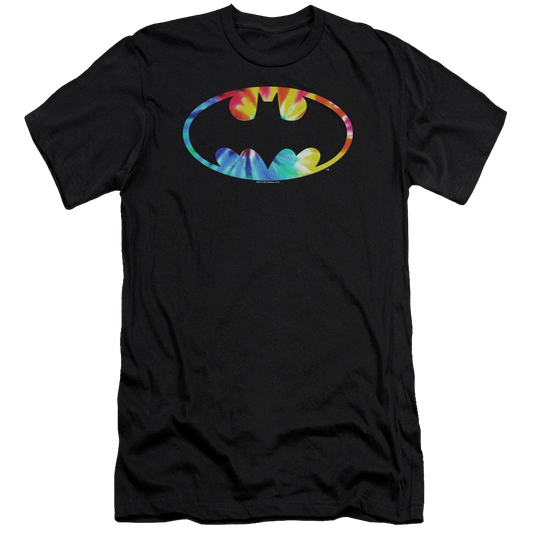 Batman Tie Dye Batman Logo - Men's Premium Slim Fit T-Shirt
