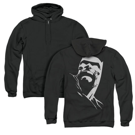 Batman Dkr Head Back Print Zipper Mens Hoodie Black
