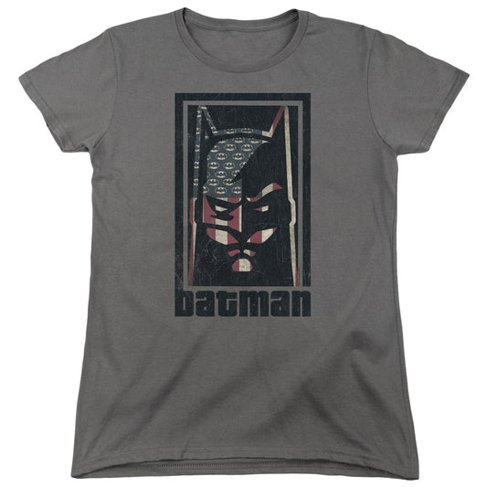 Batman American Batman Womens T Shirt Charcoal Style001