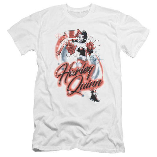 Batman Harley Airbrush Premium Bella Canvas Slim Fit Mens T Shirt White