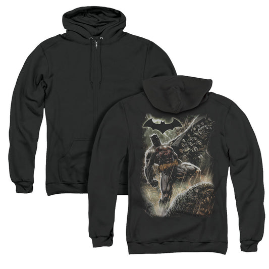 Batman Family Back Print Zipper Mens Hoodie Black