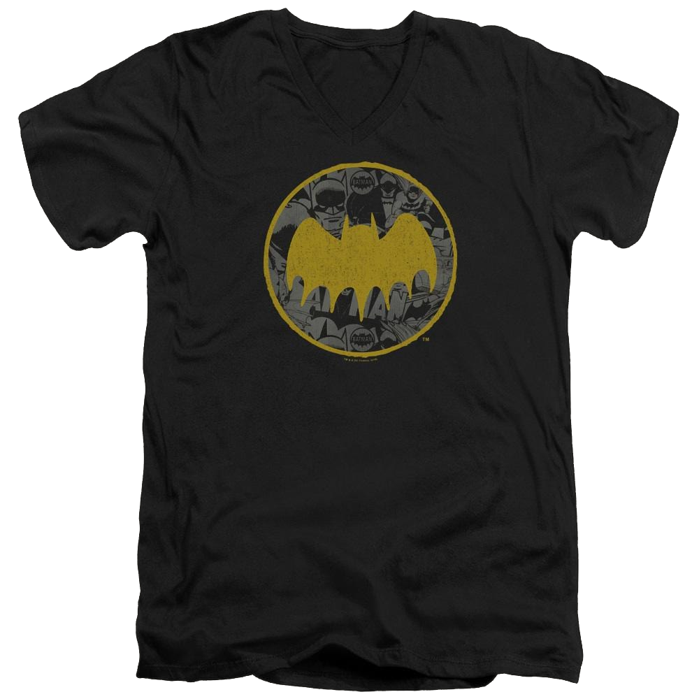 Batman Vintage Symbol Collage - Men's V-Neck T-Shirt