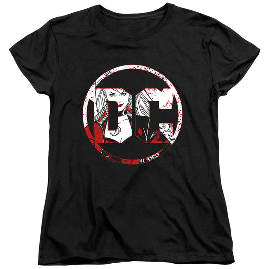 Batman Dc Logo Harley Womens T Shirt Black