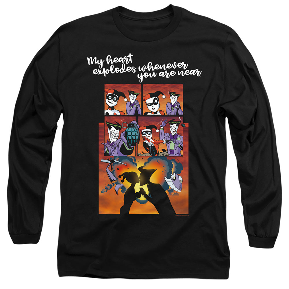 Batman Explode Mens Long Sleeve Shirt Black