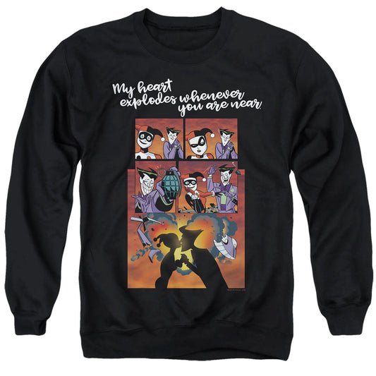 Batman Explode Mens Crewneck Sweatshirt Black