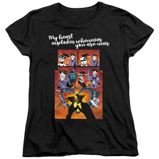 Batman Explode Womens T Shirt Black