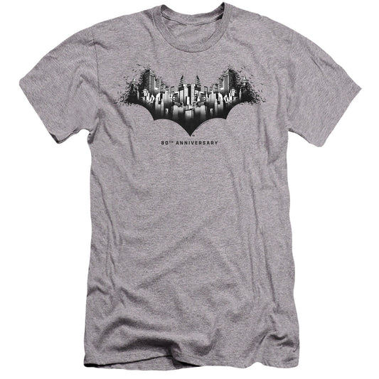 Batman Gotham Shield Premium Bella Canvas Slim Fit Mens T Shirt Athletic Heather