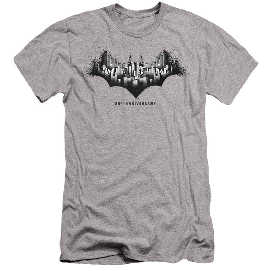Batman Gotham Shield Slim Fit Mens T Shirt Athletic Heather