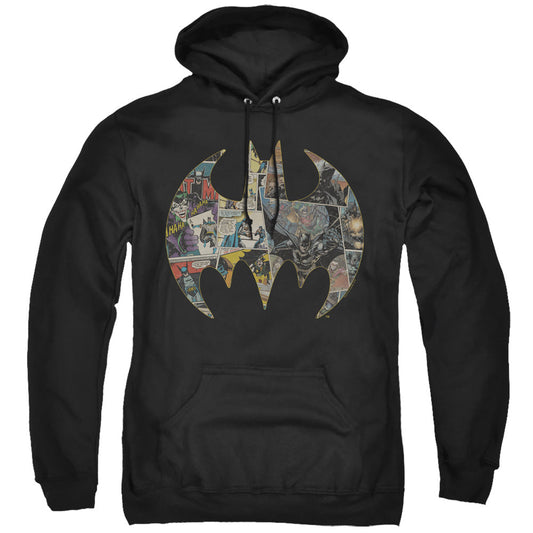 Batman Collage Shield Mens Hoodie Black