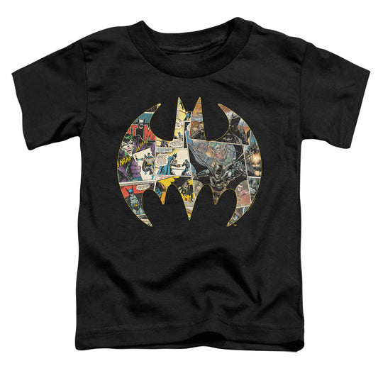 Batman Collage Shield Toddler Kids Youth T Shirt Black