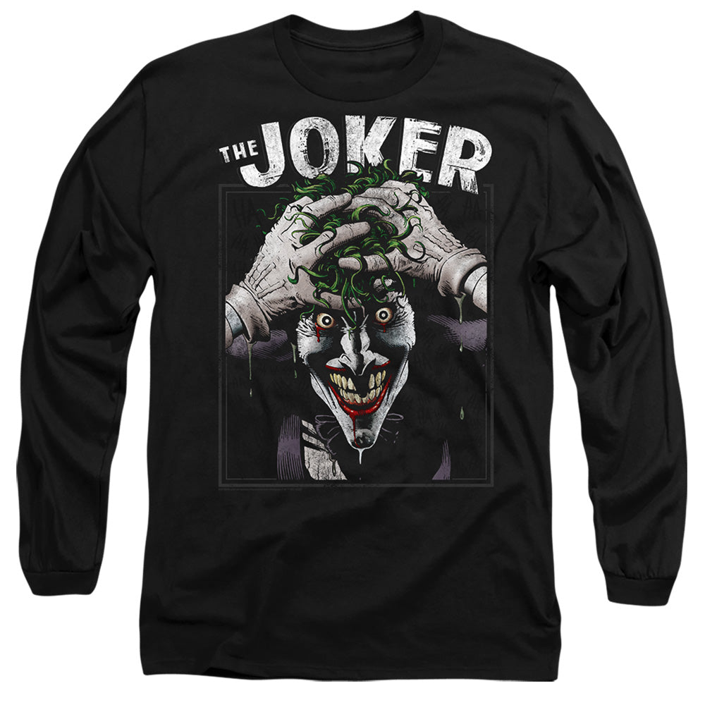 Batman Crazed Joker Mens Long Sleeve Shirt Black