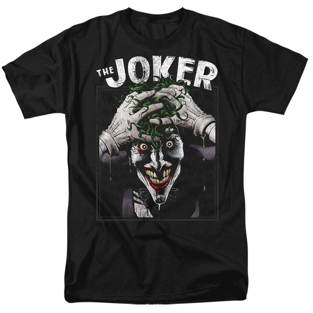 Batman Crazed Joker Mens T Shirt Black