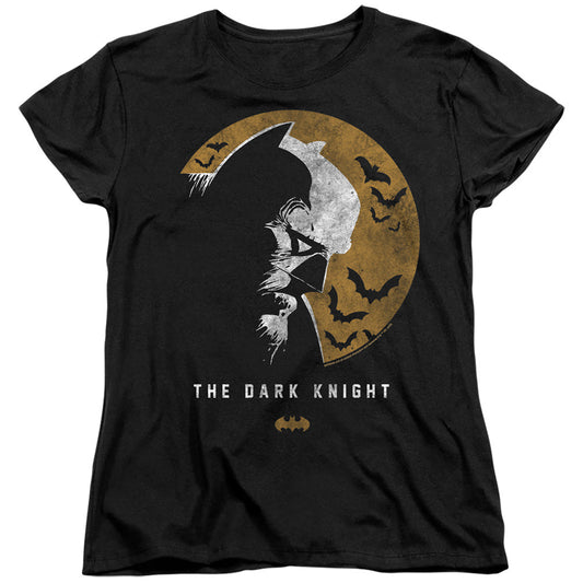 Batman Dark Knight Moon Womens T Shirt Black