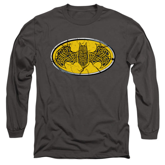 Batman Celtic Shield Mens Long Sleeve Shirt Charcoal