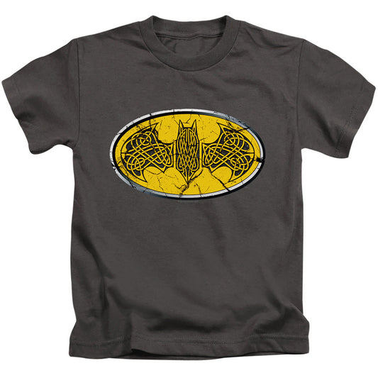 Batman Celtic Shield Juvenile Kids Youth T Shirt Charcoal